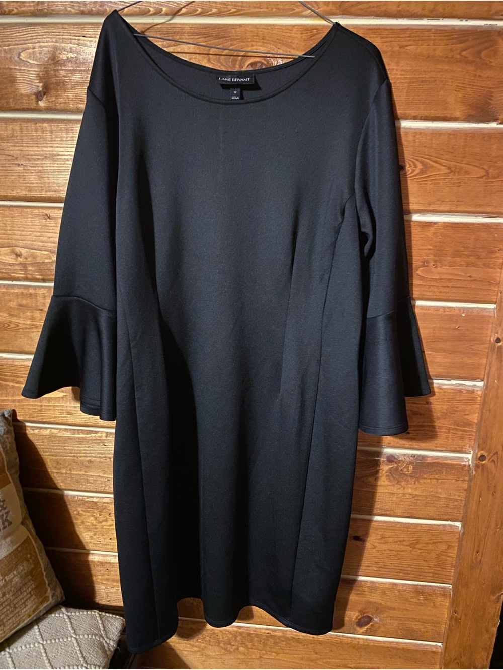 Lane Bryant Black Bell Sleeve Sheath Dress Plus Size 22 Career Cocktail